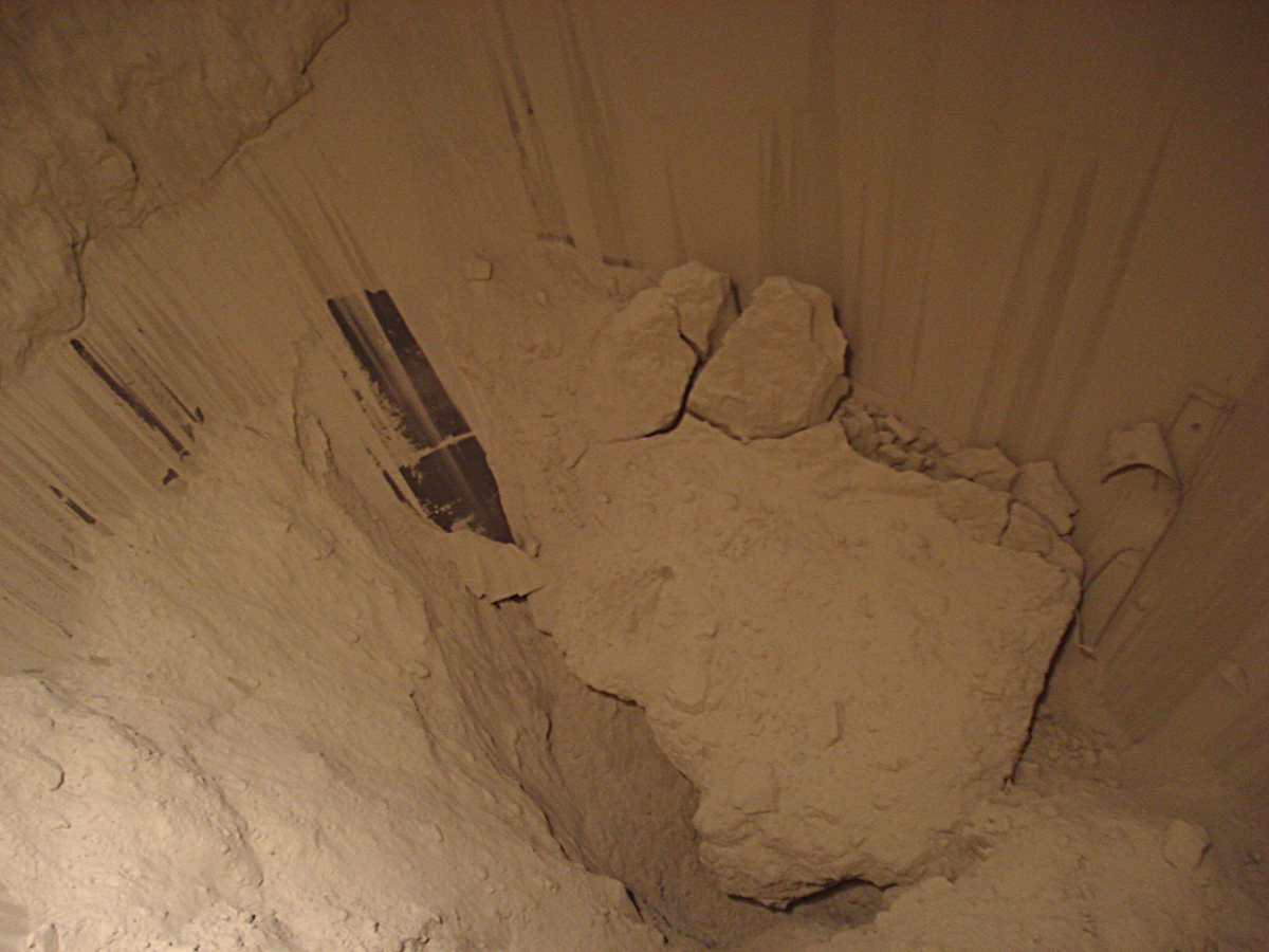Technician during silo cleaning