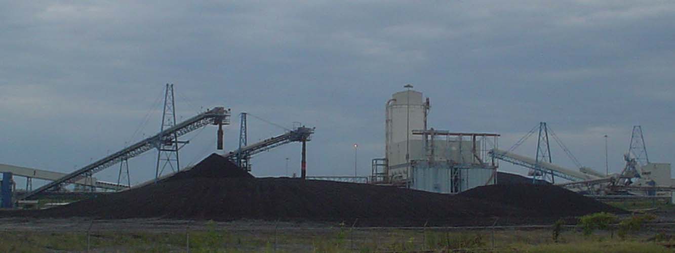 Coal silo cleaning in progress