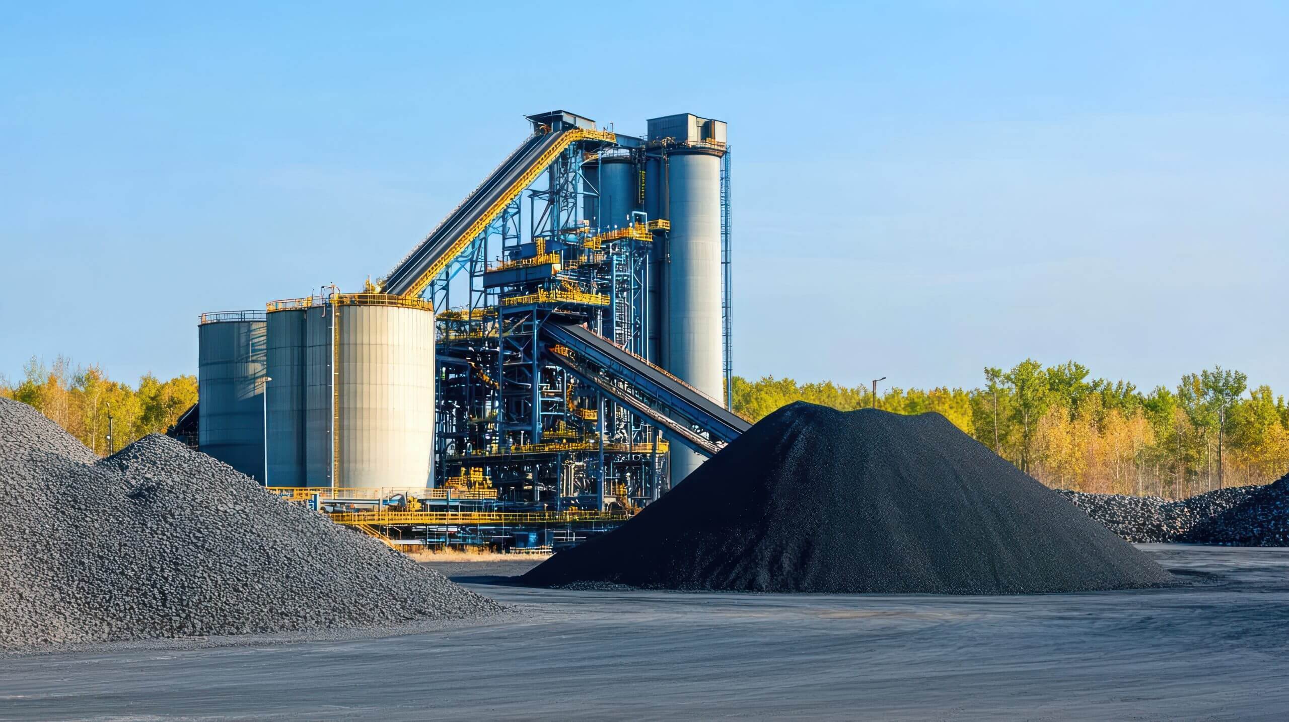Coal and fly ash storage operations at a power generation facility