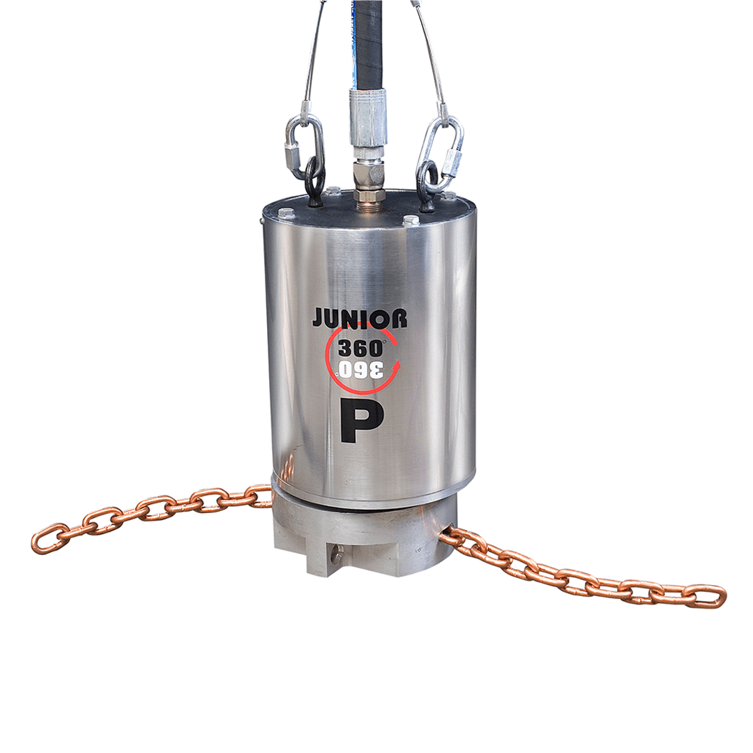 Junior 360&deg;&reg; H cutting head: 5-inch hydraulic head designed for narrow ratholes and flow channels