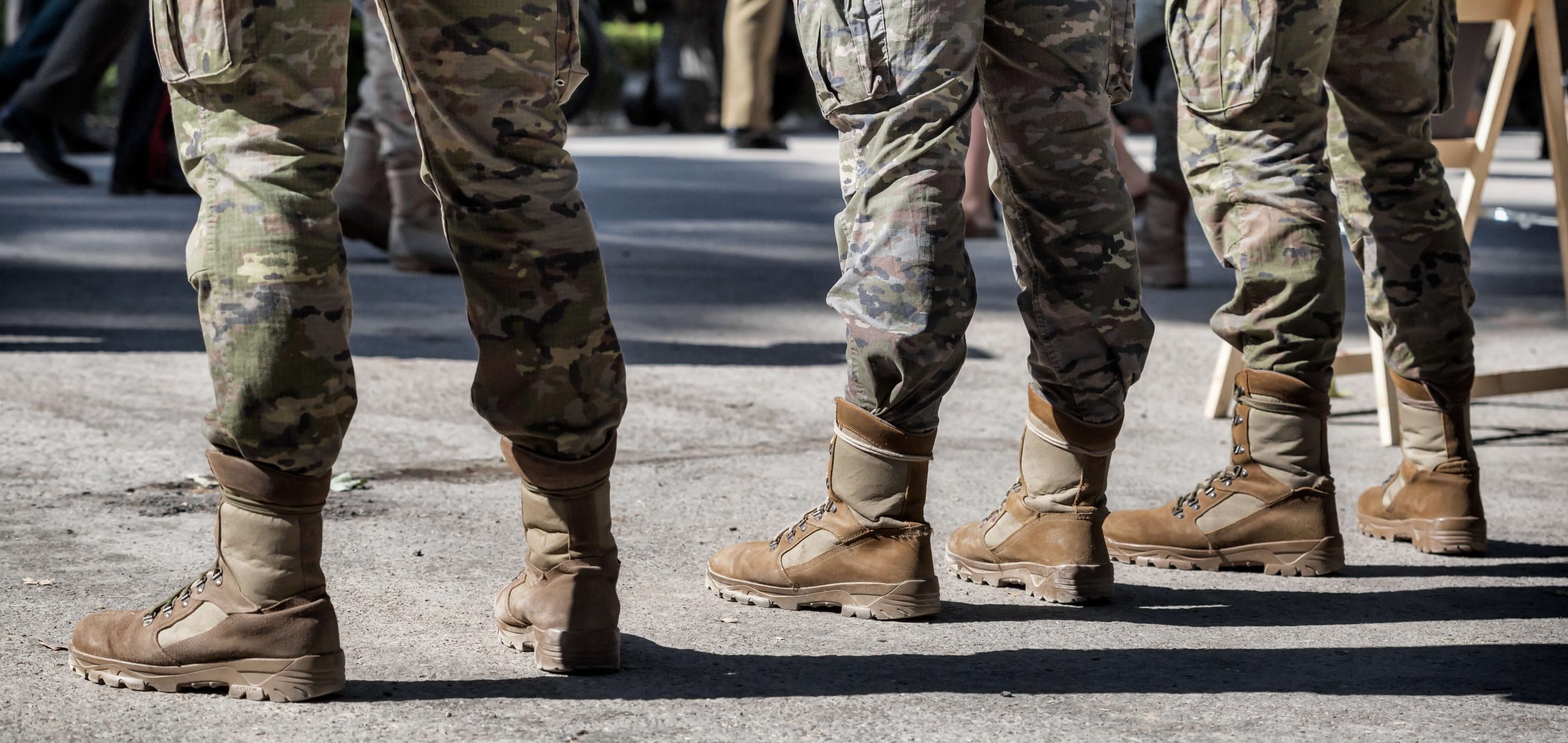 Military men in formation